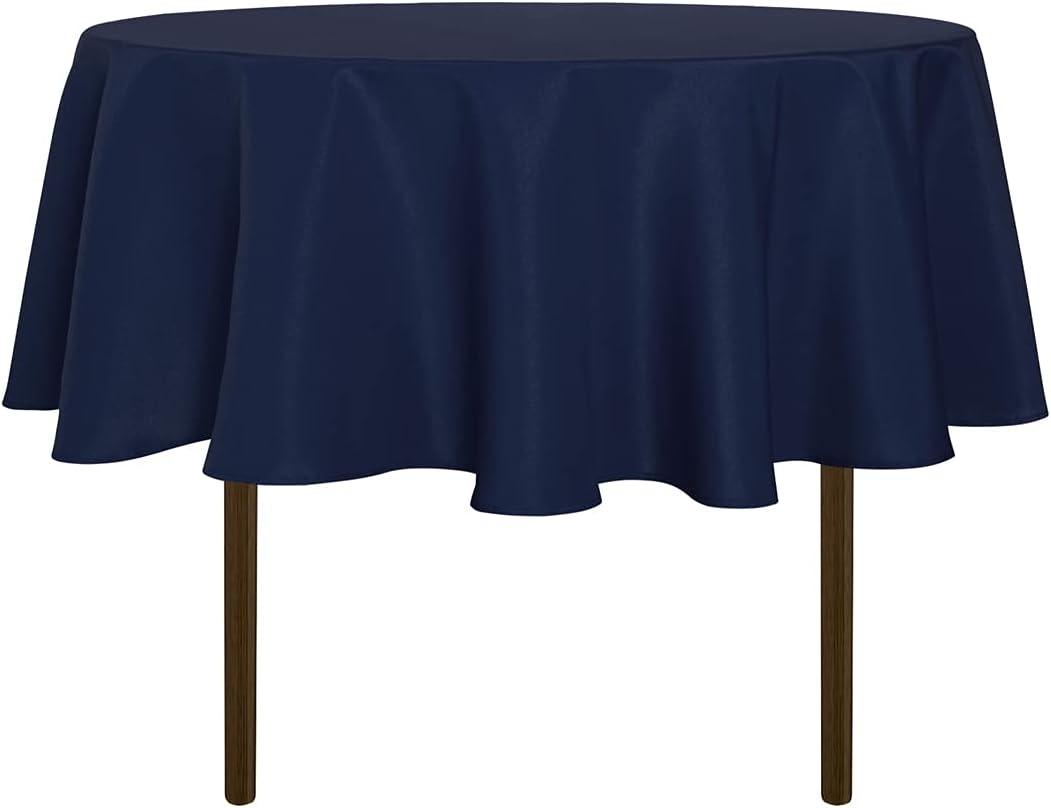 sancua 6 Pack Round Tablecloth 120 Inch White, Stain and Wrinkle Resistant Table Cloth - Washable Polyester Table Cover for Dining Tables