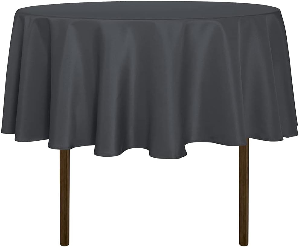 sancua 6 Pack Round Tablecloth 120 Inch White, Stain and Wrinkle Resistant Table Cloth - Washable Polyester Table Cover for Dining Tables