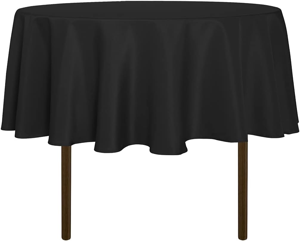 sancua 6 Pack Round Tablecloth 120 Inch White, Stain and Wrinkle Resistant Table Cloth - Washable Polyester Table Cover for Dining Tables