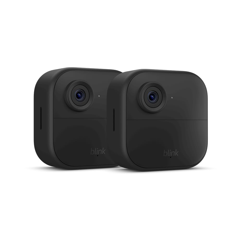 Like-New Blink Outdoor 4 - Wireless smart security camera, two-year battery, 1080p HD day and infrared night live view, two-way talk - 2 camera system