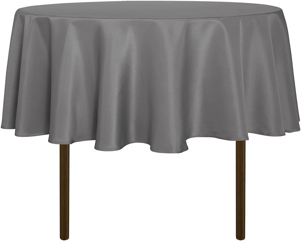 sancua 6 Pack Round Tablecloth 120 Inch White, Stain and Wrinkle Resistant Table Cloth - Washable Polyester Table Cover for Dining Tables