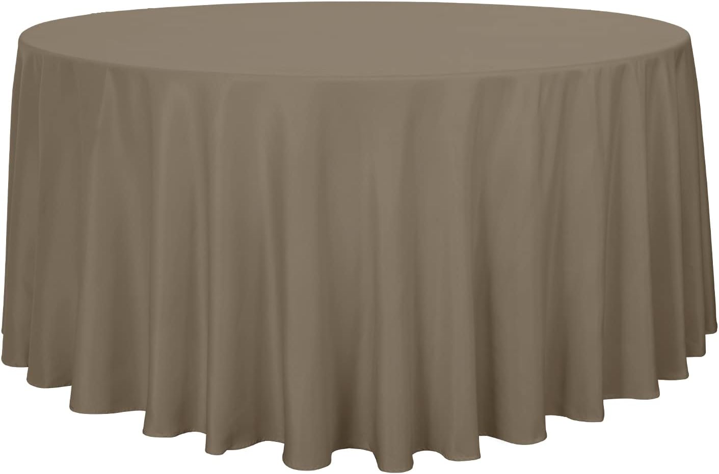 sancua 6 Pack Round Tablecloth 120 Inch White, Stain and Wrinkle Resistant Table Cloth - Washable Polyester Table Cover for Dining Tables