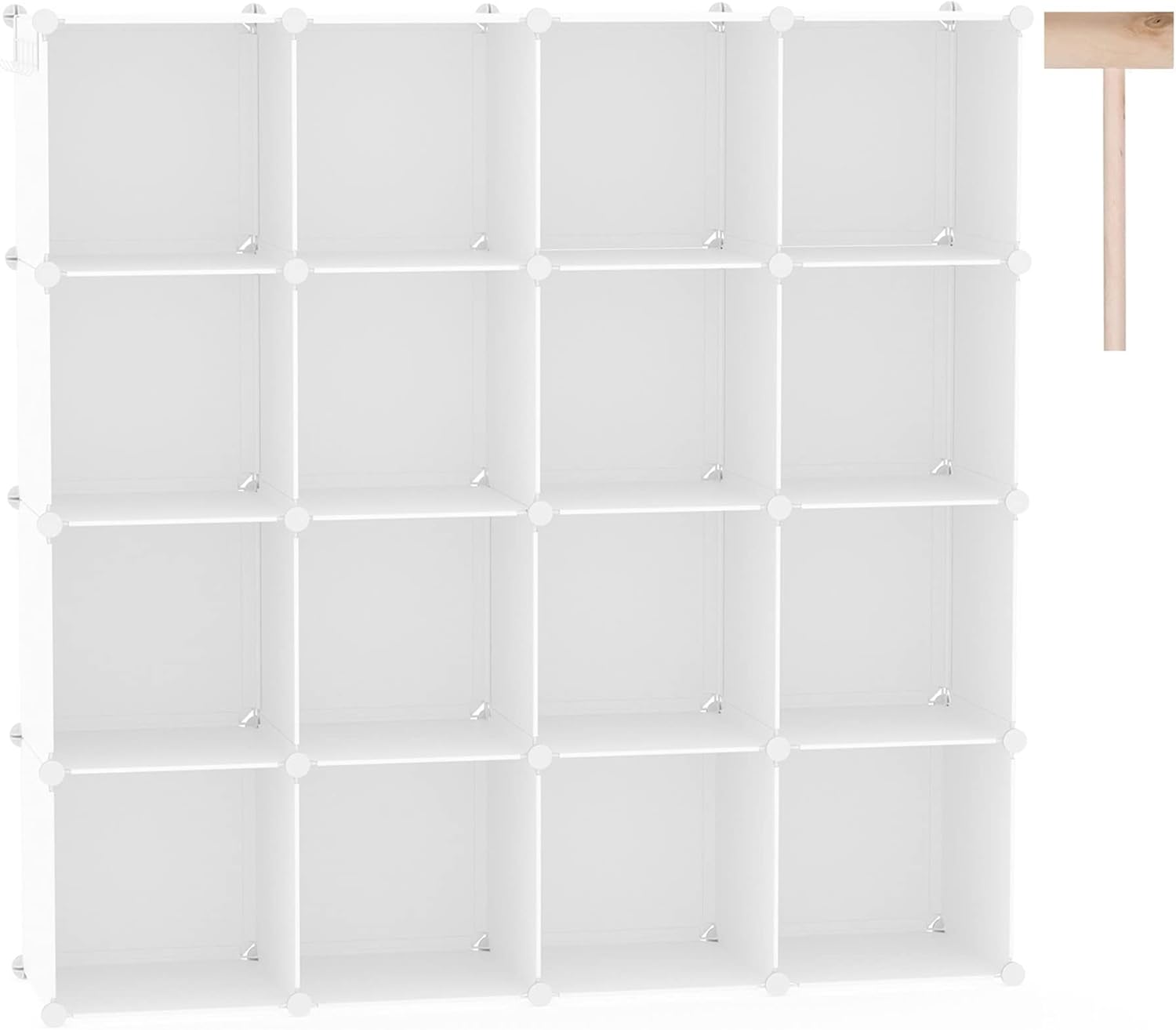 C&AHOME Cube Storage Organizer, 16-Cube Shelves Units, Plastic Storage Cubes, DIY Closet Organizer, Modular Closet Storage Shelves for Home, Bedroom