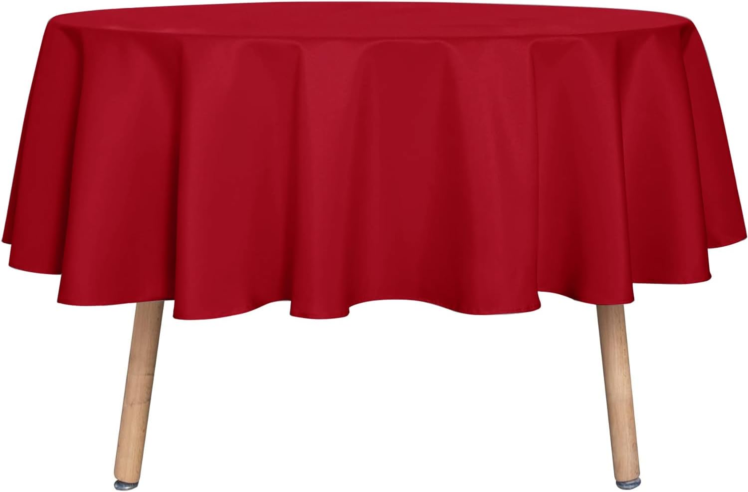 sancua 6 Pack Round Tablecloth 120 Inch White, Stain and Wrinkle Resistant Table Cloth - Washable Polyester Table Cover for Dining Tables