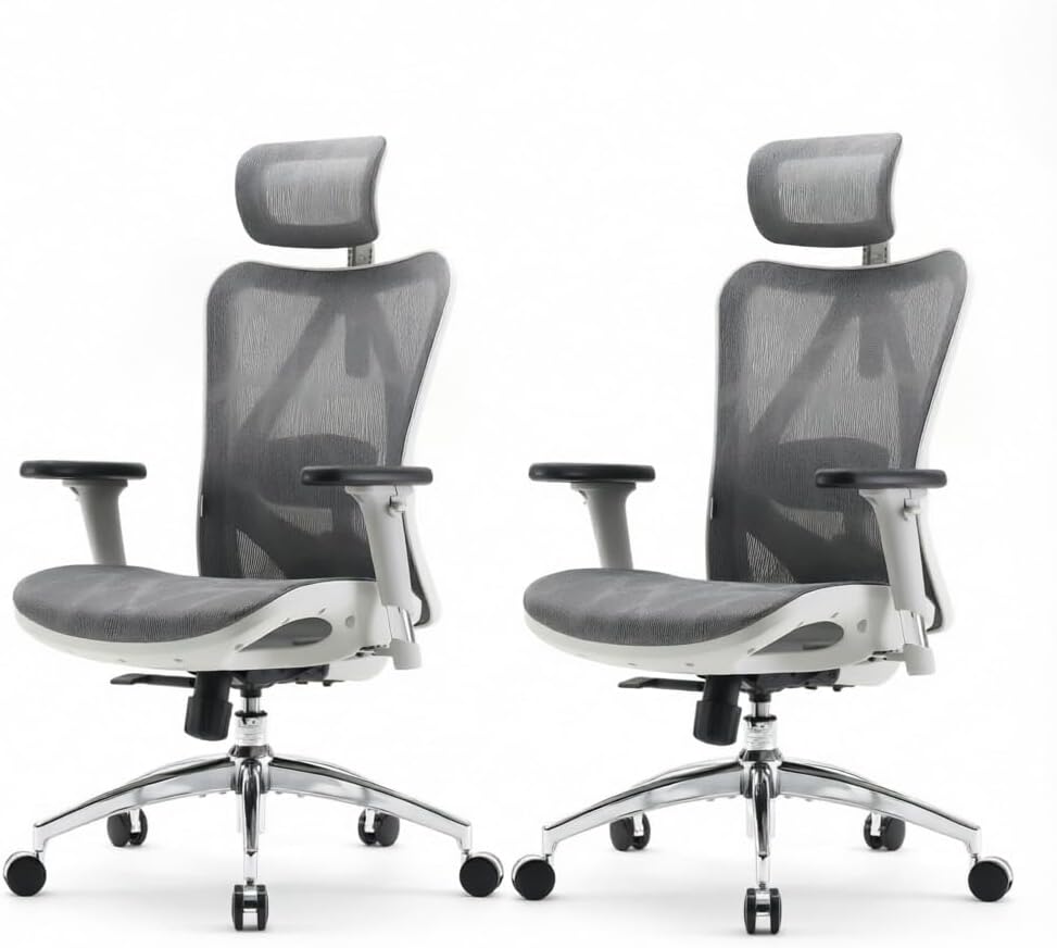 SIHOO M57 Ergonomic Mesh Office Chair, High Back Home Desk Chair with 3D Armrests, Lumbar Support and Adjustable Headrest, Comfortable Computer Chair