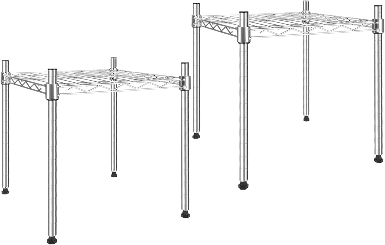 YSSOA Heavy Duty 3-Tier Storage Shelves 750Lb Capacity, 24.02" D x 13.78" W x 21.97" H Shelving Unit for Pantry, Garage, Laundry and Kitchen, Chrome