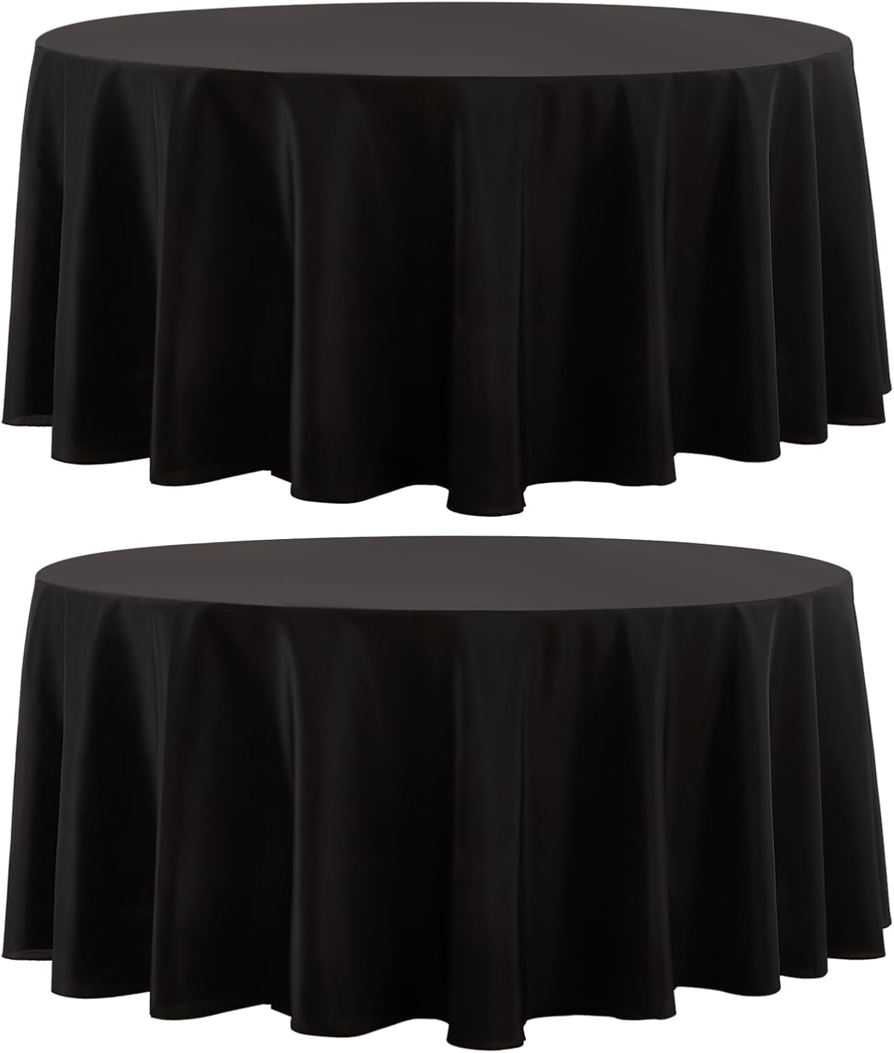 Aocoz Round Tablecloth 120 Inch 6 Pack White Tablecloths Washable Decorative Linen Polyester Table Clothes Cover for Dining Table Banquets Buffet