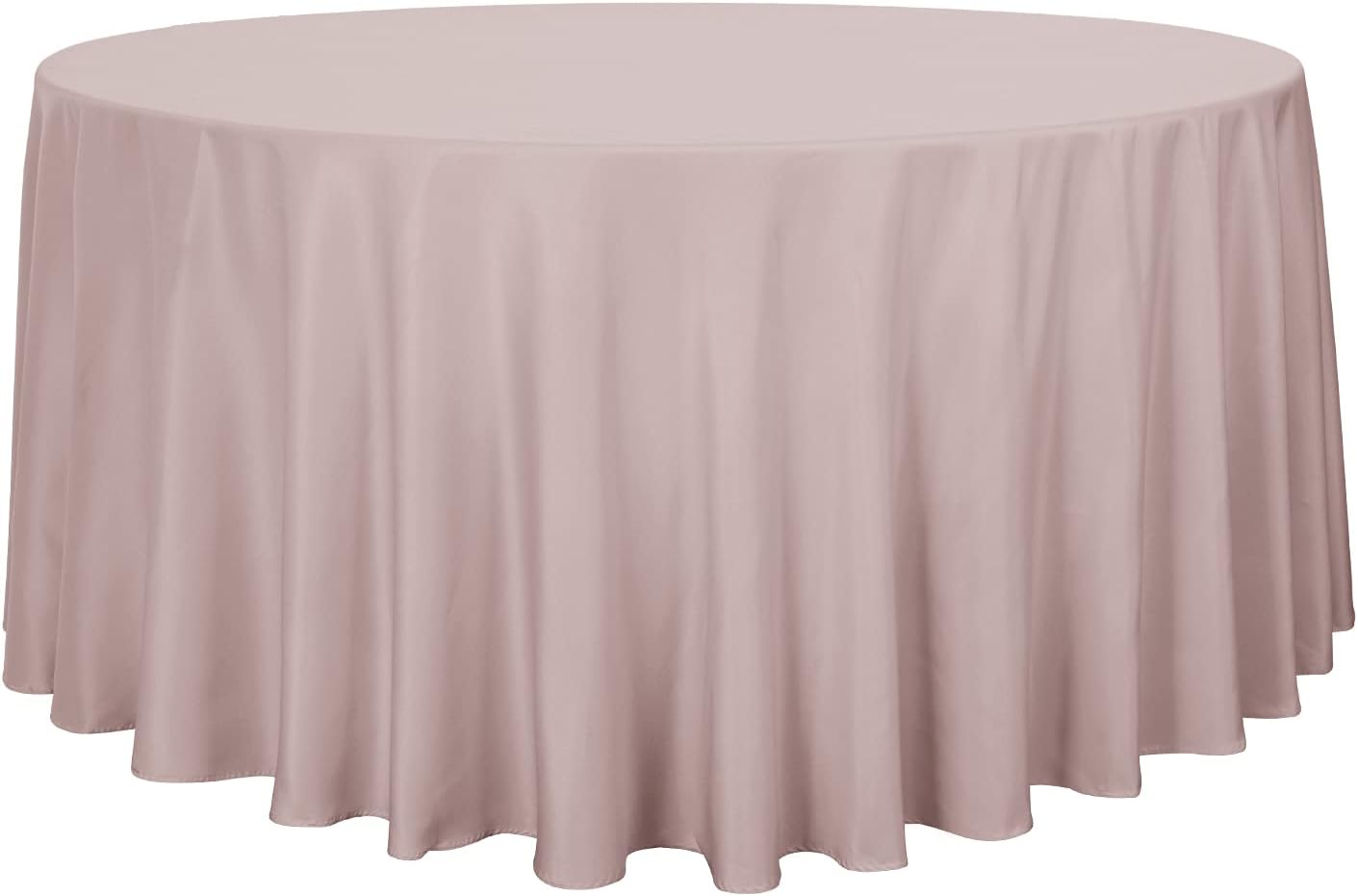 sancua 6 Pack Round Tablecloth 120 Inch White, Stain and Wrinkle Resistant Table Cloth - Washable Polyester Table Cover for Dining Tables