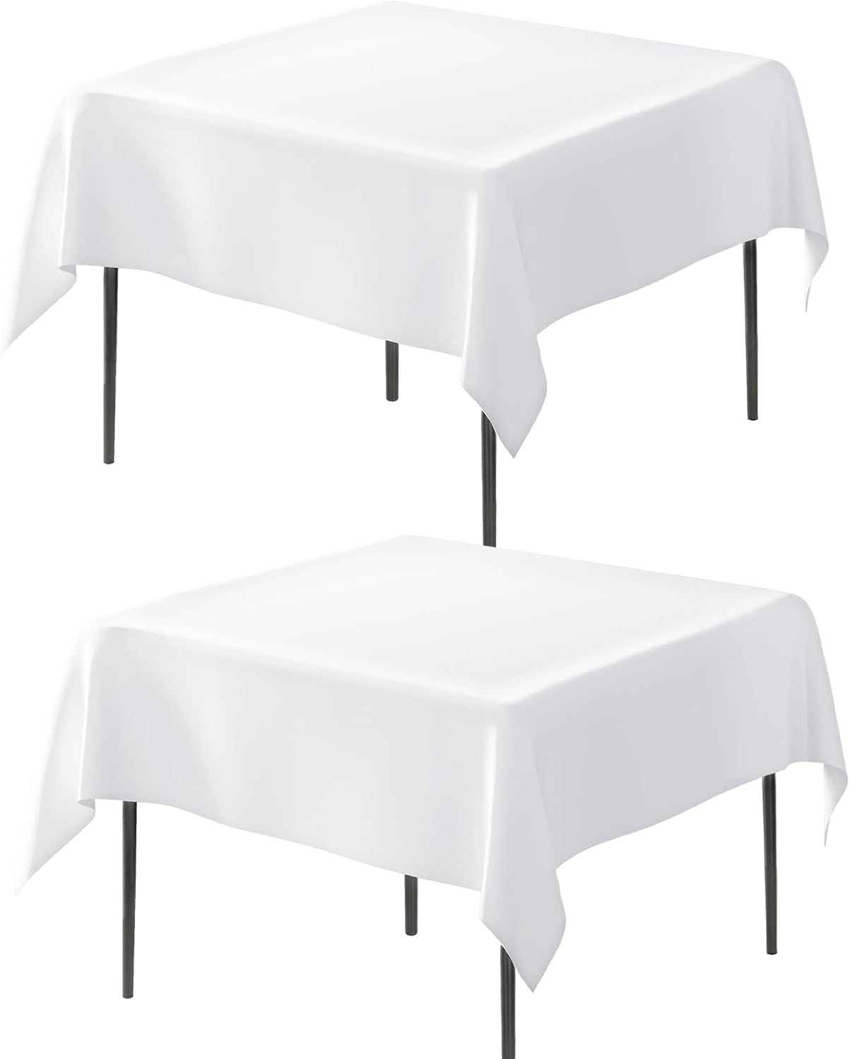 Fixwal 120 Inch Black Round Tablecloth, 6 Pack Round Table Cloth Polyester Fabric Washable Table Covers for New Year Decorations, Party, Banquet
