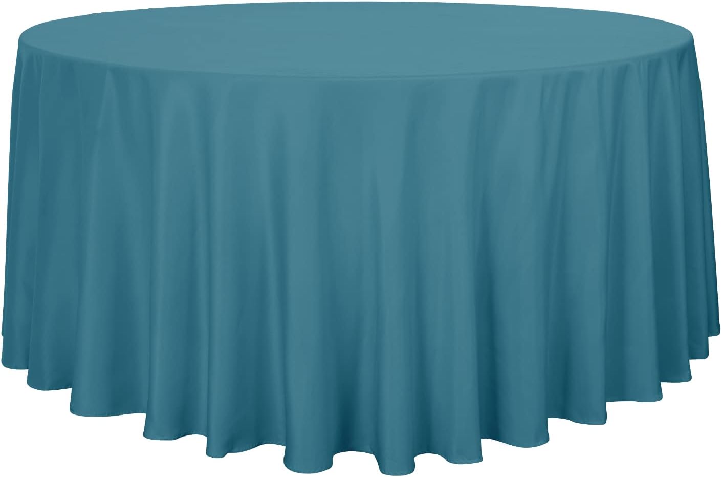 sancua 6 Pack Round Tablecloth 120 Inch White, Stain and Wrinkle Resistant Table Cloth - Washable Polyester Table Cover for Dining Tables