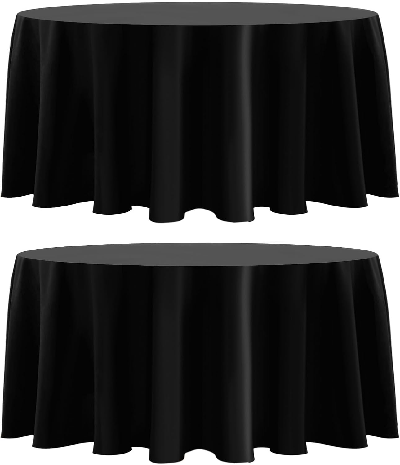 Aocoz Round Tablecloth 120 Inch 6 Pack White Tablecloths Washable Decorative Linen Polyester Table Clothes Cover for Dining Table Banquets Buffet