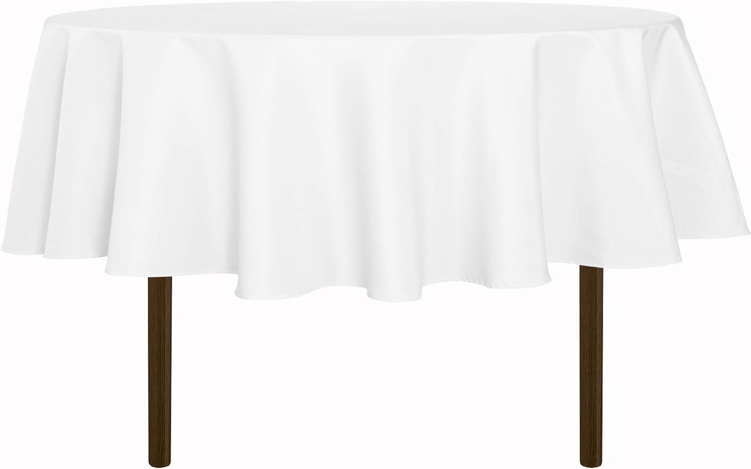 sancua 6 Pack Round Tablecloth 120 Inch White, Stain and Wrinkle Resistant Table Cloth - Washable Polyester Table Cover for Dining Tables