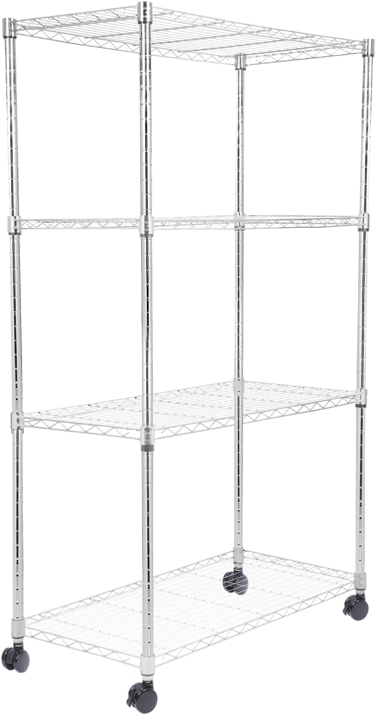 Whitmor 3-Wire Shelving Unit, Metal Storage Shelves, Easy Assembly Home Organizer for Pantry, Kitchen, Garage, Plant
