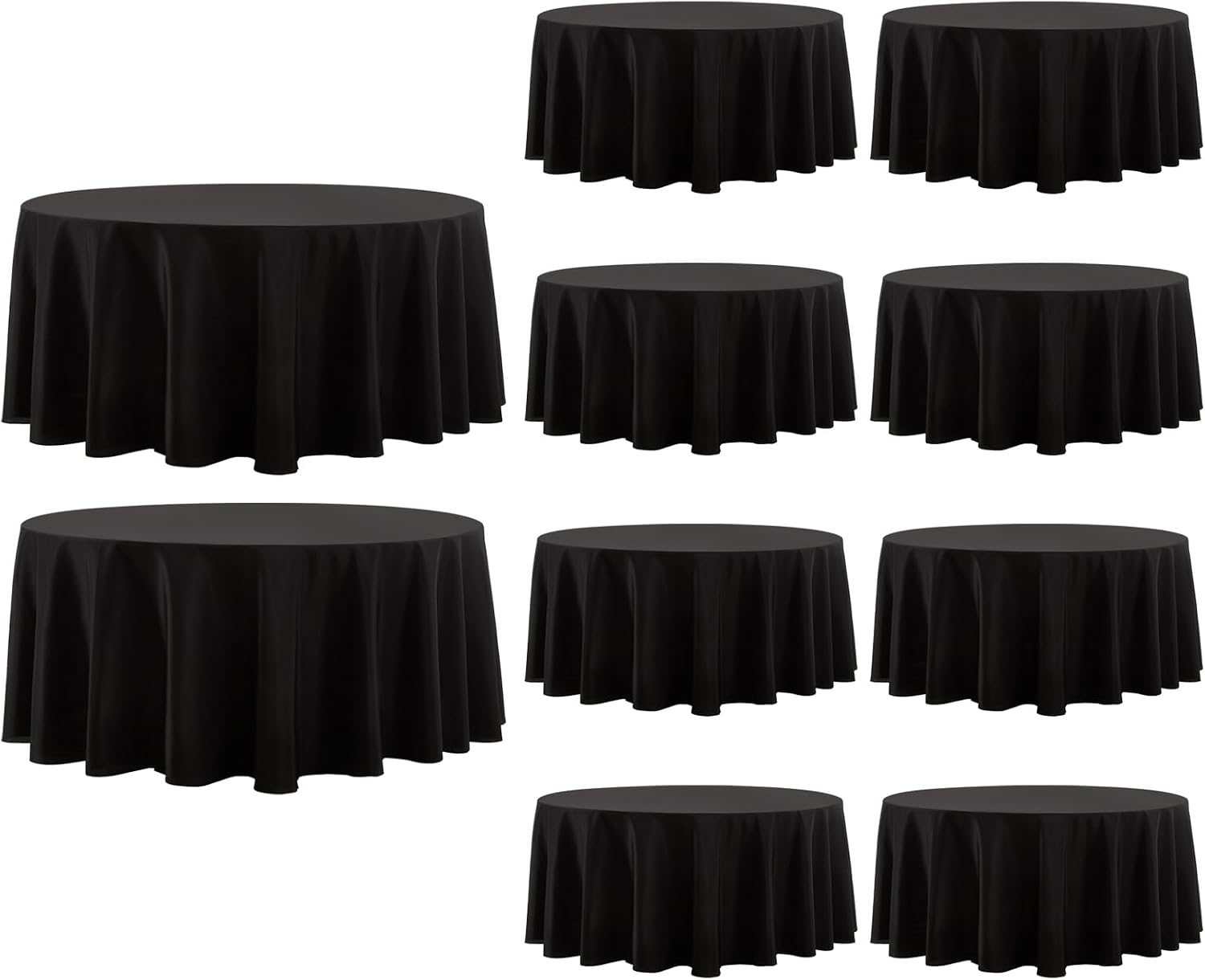 Aocoz Round Tablecloth 120 Inch 6 Pack White Tablecloths Washable Decorative Linen Polyester Table Clothes Cover for Dining Table Banquets Buffet