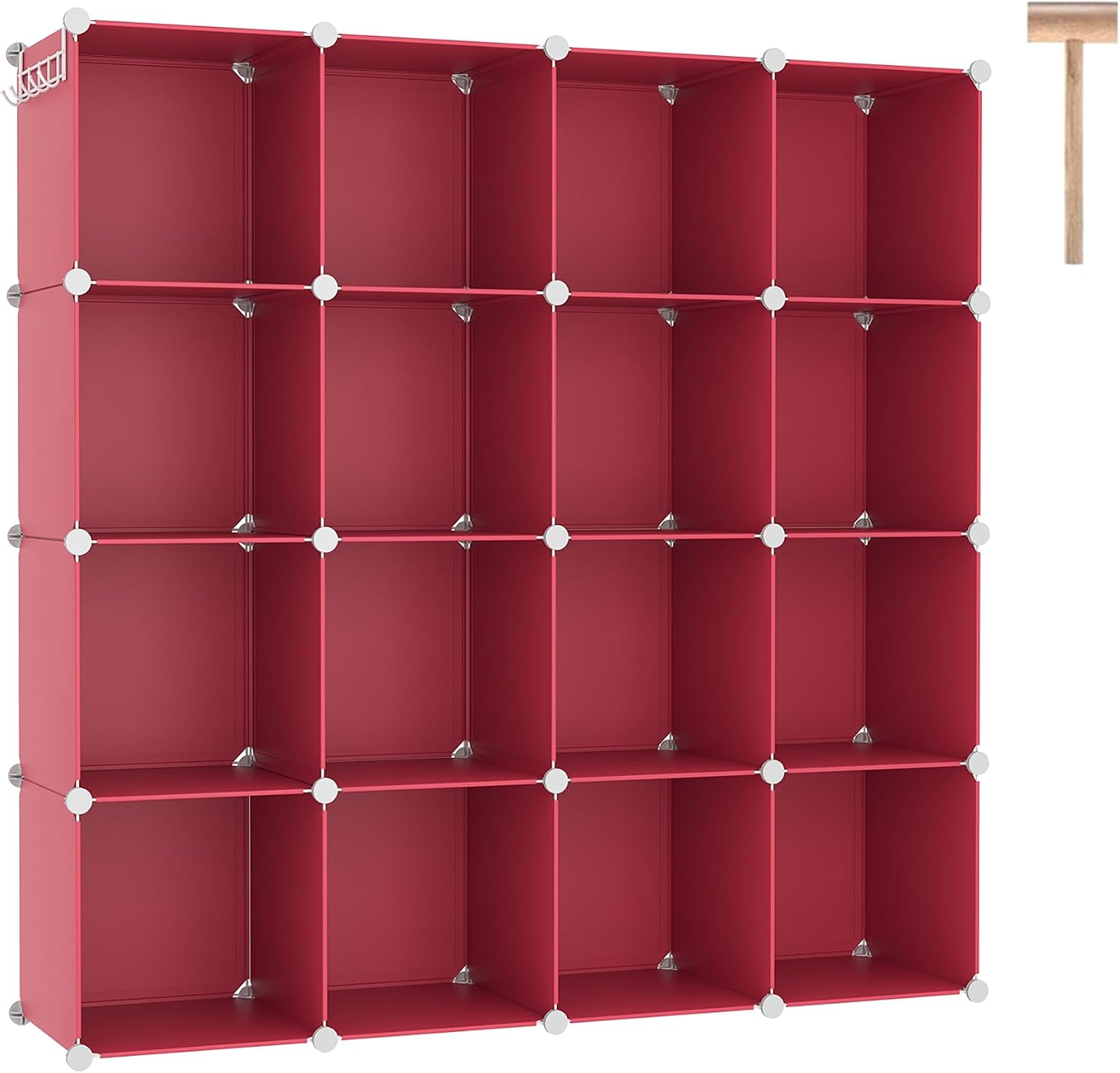 C&AHOME Cube Storage Organizer, 16-Cube Shelves Units, Plastic Storage Cubes, DIY Closet Organizer, Modular Closet Storage Shelves for Home, Bedroom