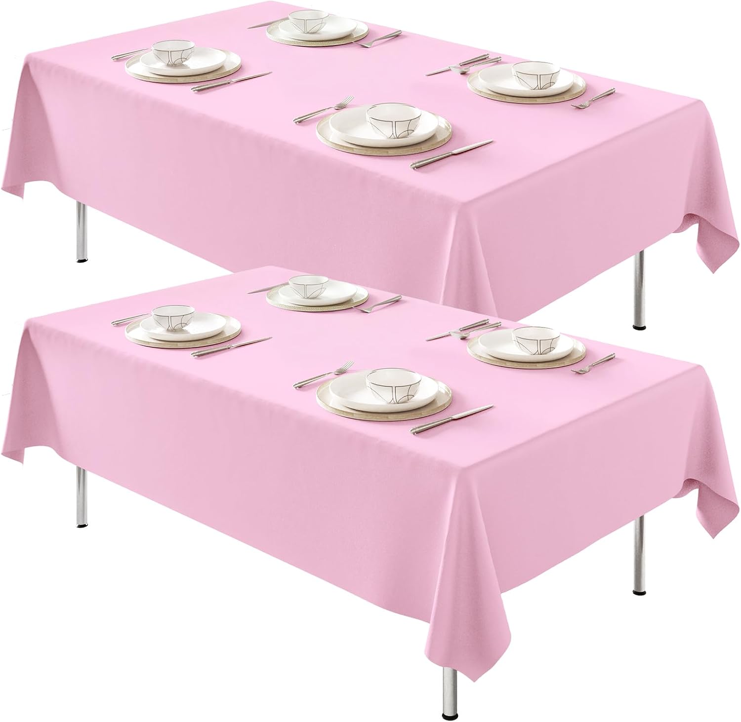 Fixwal 120 Inch Black Round Tablecloth, 6 Pack Round Table Cloth Polyester Fabric Washable Table Covers for New Year Decorations, Party, Banquet