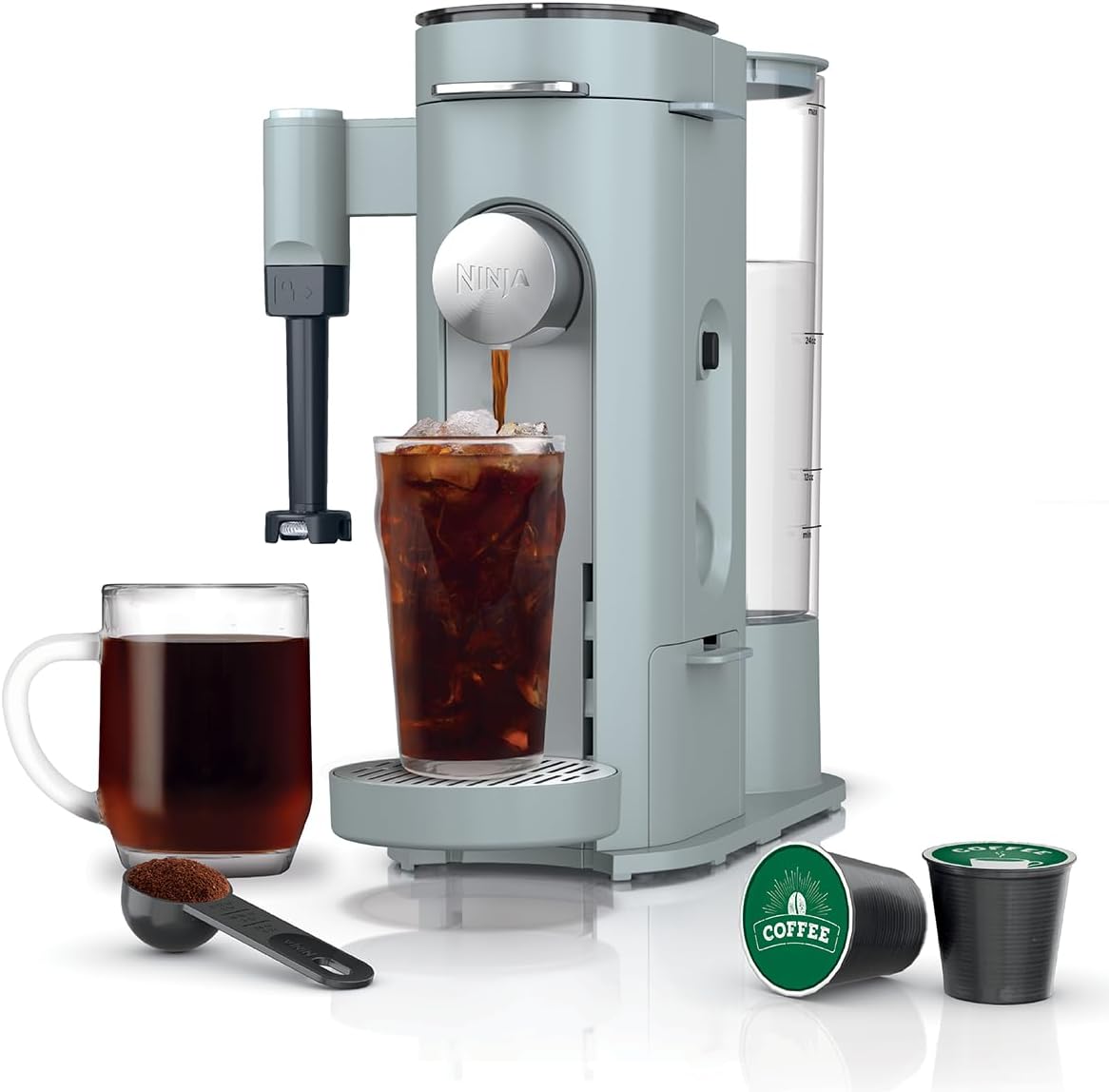 Ninja Single Serve Coffee Maker - Combo Machine, K-Cup Pods and Grounds, 4 Styles of Brewing, up to 24 Oz Cup Sizes, 56 Oz Removable Reservoir, Black