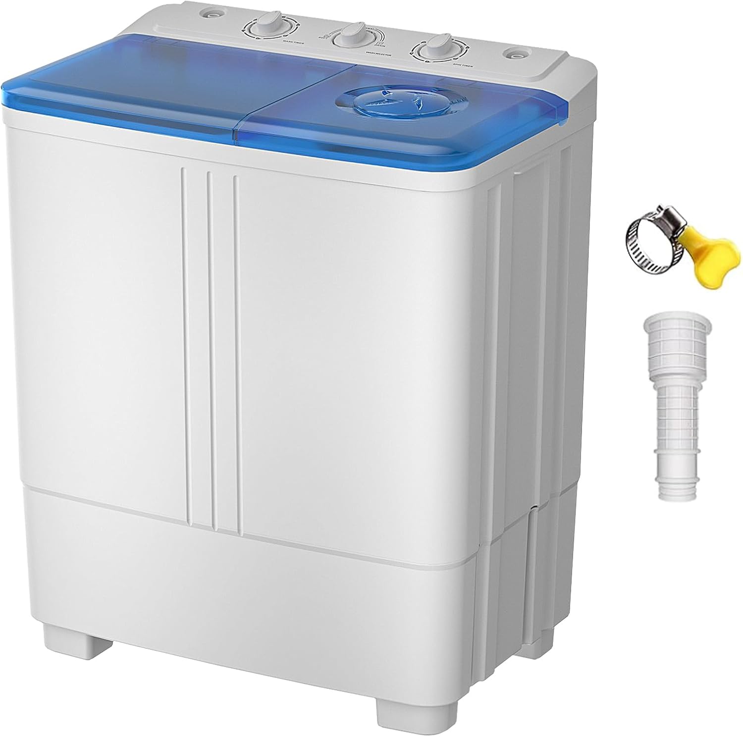 VCJ Portable Washing Machine, Twin Tub Washing Machine Laundry Compact Washer spinner Combo with 14lbs capacity