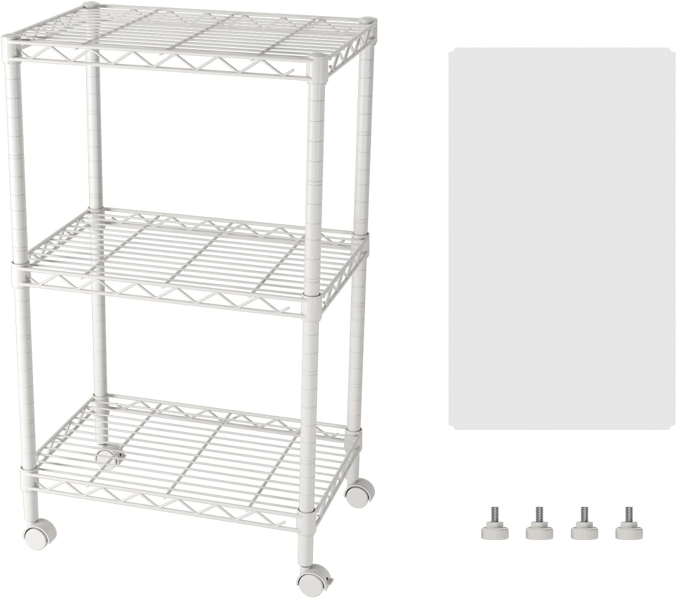 5 Shelves Storage Wire Shelf Closet Metal Shelving Pantry Wheels, Shelf Bathroom Organizers Metal Kitchen Garage Shelving Unit Laundry Room
