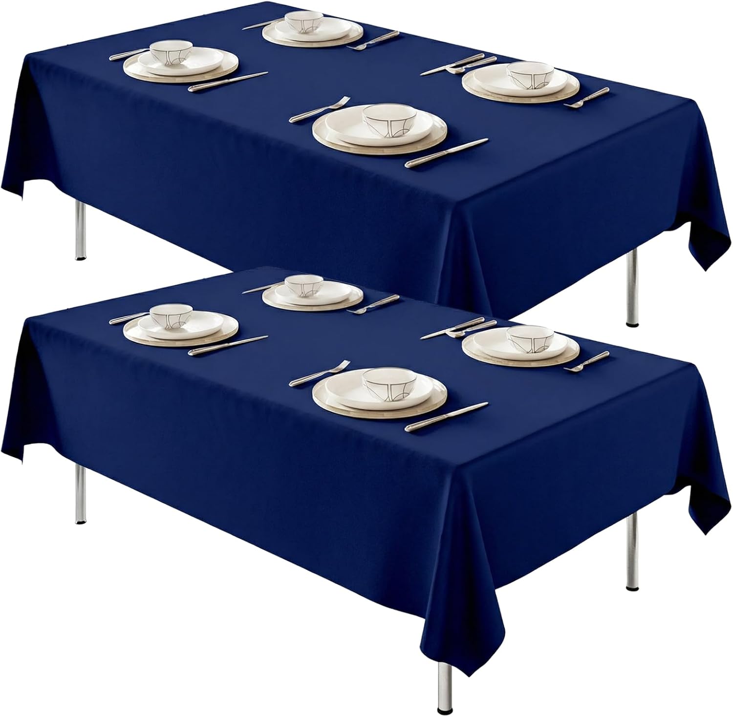 Fixwal 120 Inch Black Round Tablecloth, 6 Pack Round Table Cloth Polyester Fabric Washable Table Covers for New Year Decorations, Party, Banquet