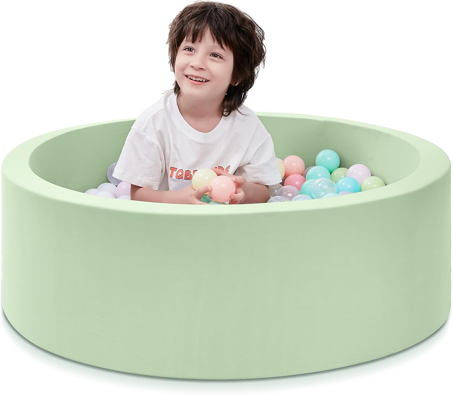 Foam Ball Pit, 47.2"x 13.8" Large Ball Pits for Toddlers-Grey