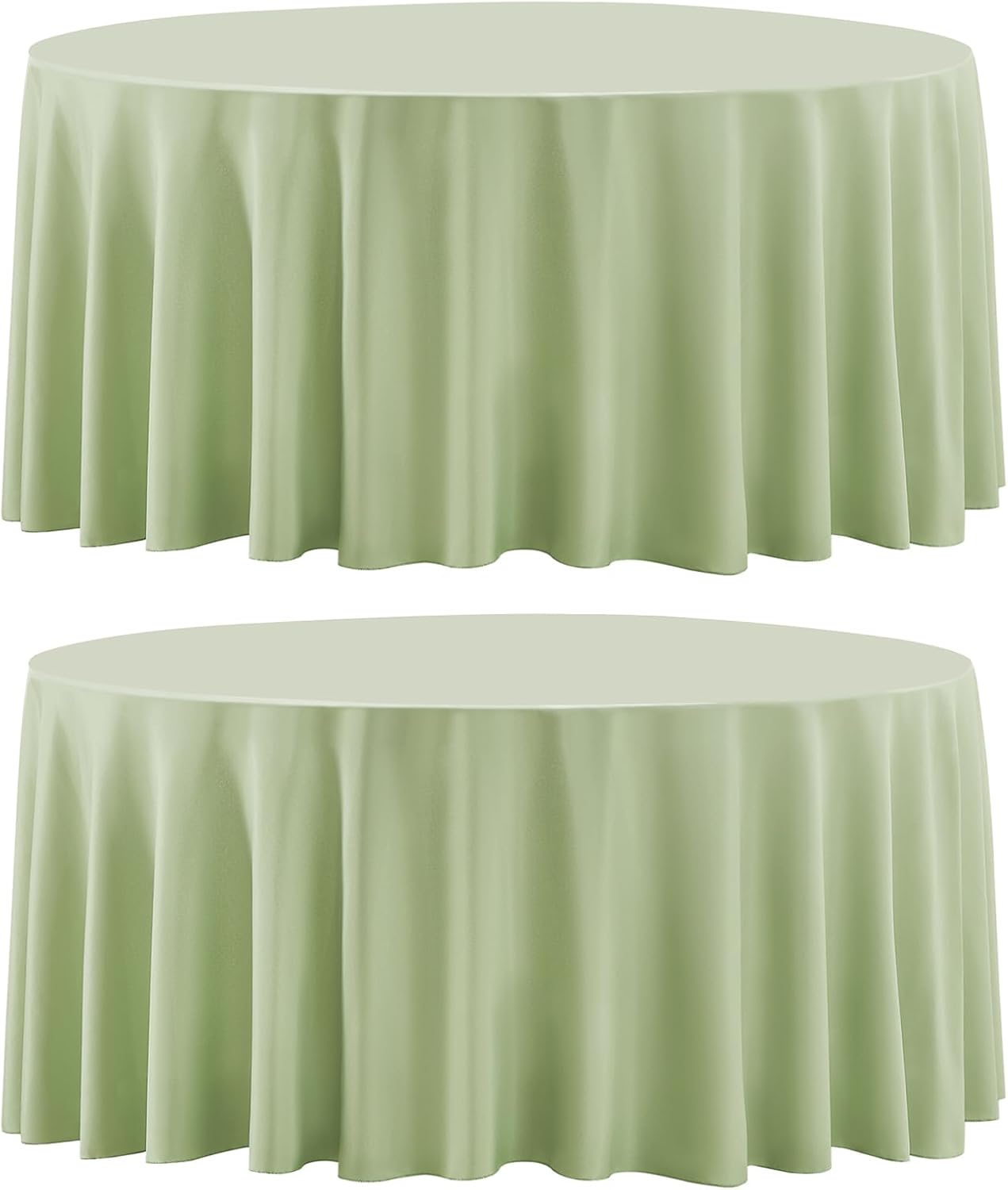 Aocoz Round Tablecloth 120 Inch 6 Pack White Tablecloths Washable Decorative Linen Polyester Table Clothes Cover for Dining Table Banquets Buffet