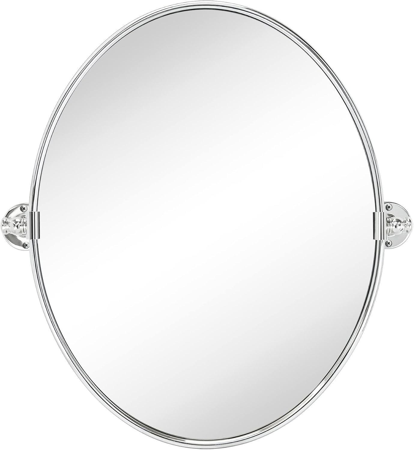 TEHOME Farmhouse Oil Rubbed Bronze Oval Metal Pivot Bathroom Vanity Mirror Tilting Beveled Vanity Mirrors for Wall