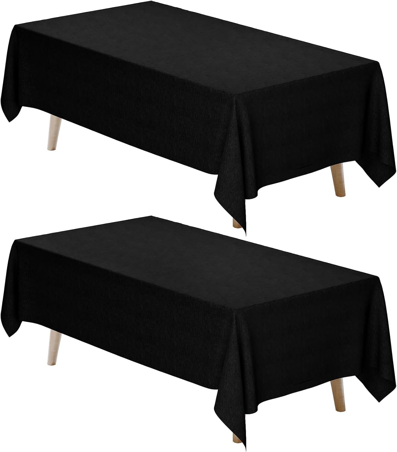 Fixwal 120 Inch Black Round Tablecloth, 6 Pack Round Table Cloth Polyester Fabric Washable Table Covers for New Year Decorations, Party, Banquet