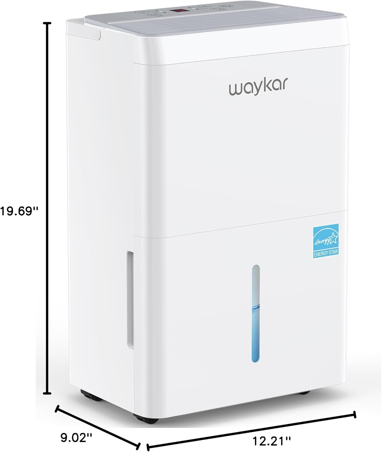 Waykar 6000 Sq.Ft Energy Star Dehumidifier for Basement and Home, 120 Pint/Day with Drain Hose and Tank, Ultra Quiet (40 dB), Smart Auto Comfort Mode