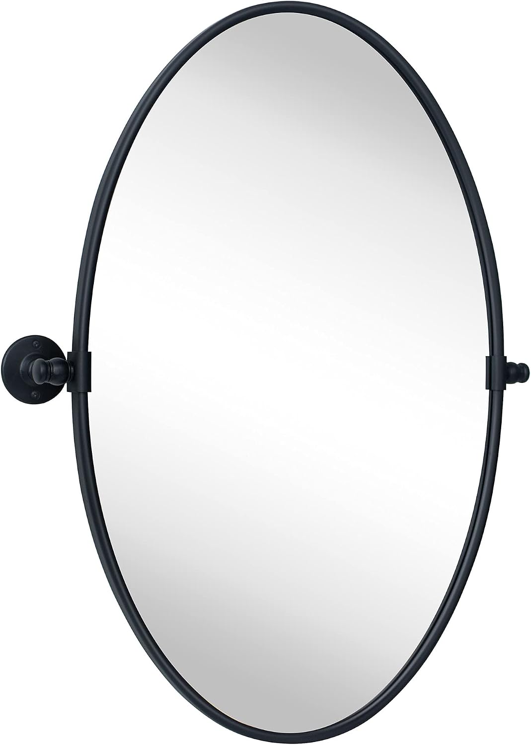 TEHOME Farmhouse Oil Rubbed Bronze Oval Metal Pivot Bathroom Vanity Mirror Tilting Beveled Vanity Mirrors for Wall