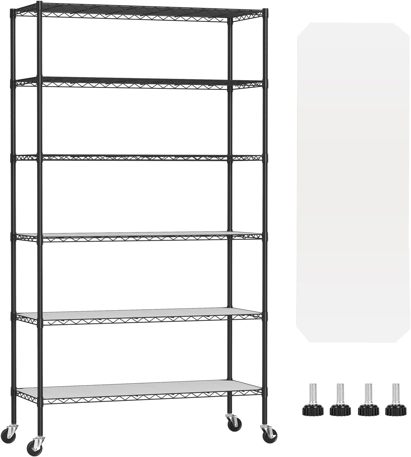 BestOffice, 4-Tier Wire Storage Shelves, 36x14x54, Black, with Adjustable Racks, Heavy-Duty Metal Shelf, Holds Up to 1000 lbs, No-Tool Assembly