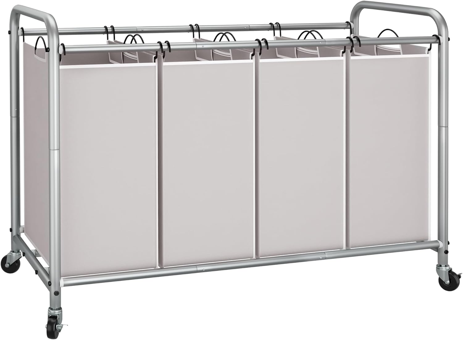 STORAGE MANIAC 3 Section Laundry Sorter, 35.6 Gal (135 L) Laundry Hamper Cart with Heavy Duty Rolling Lockable Wheels and Removable Bags