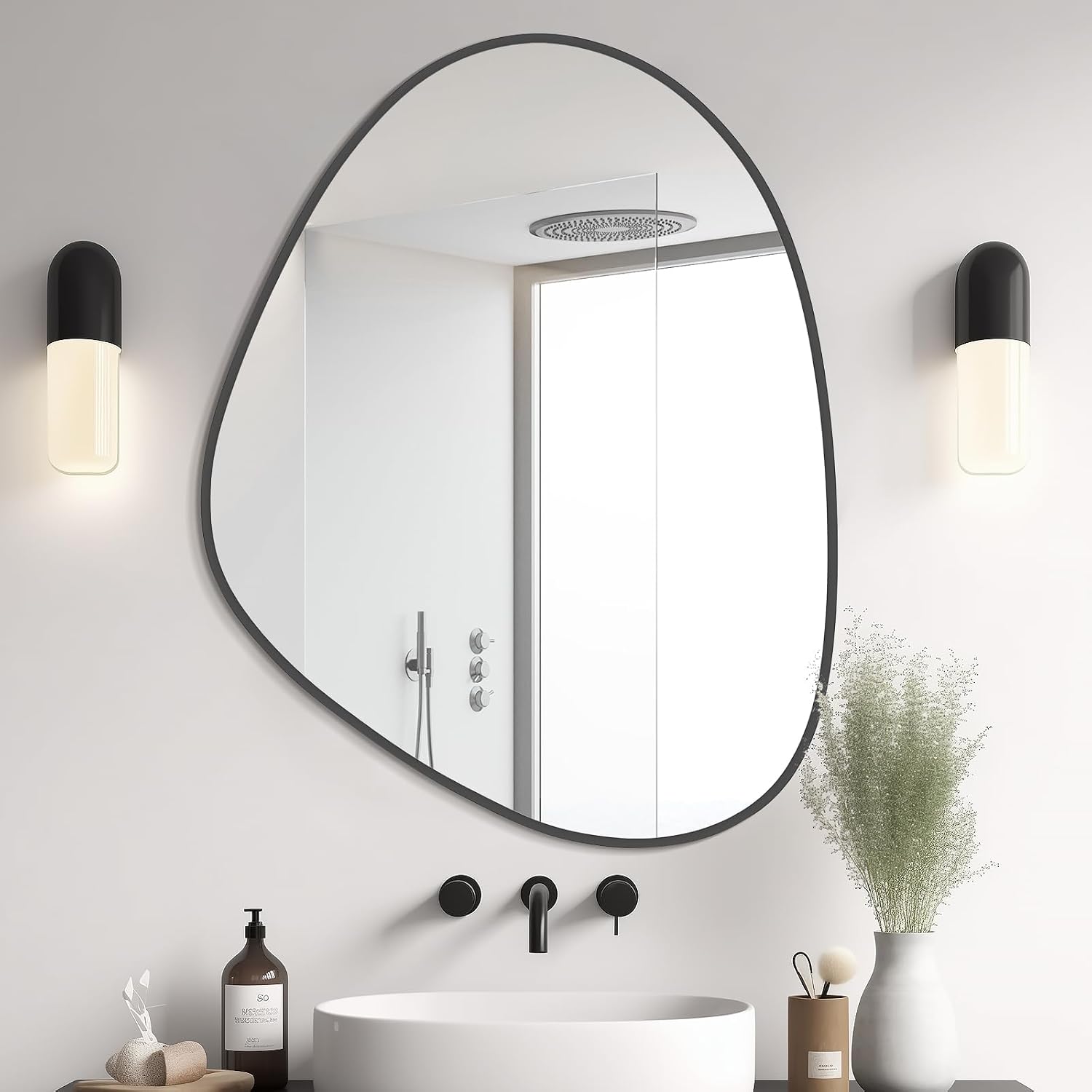 WallBeyond Asymmetrical Mirror, Irregular Mirror Full Length, Boho Wall Mirrors Decorative for Bedroom Living Room Entryway Hall