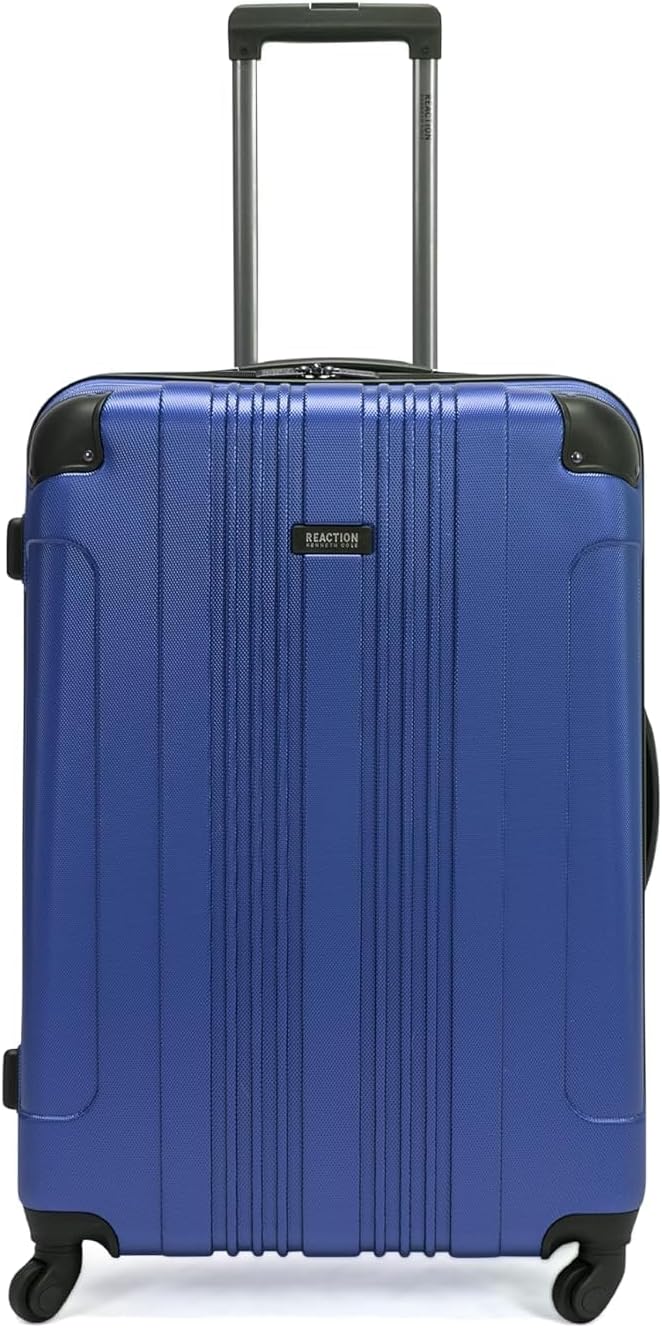 Kenneth Cole REACTION Out of Bounds Lightweight Hardshell 4-Wheel Spinner Luggage, Charcoal, 24-Inch Checked