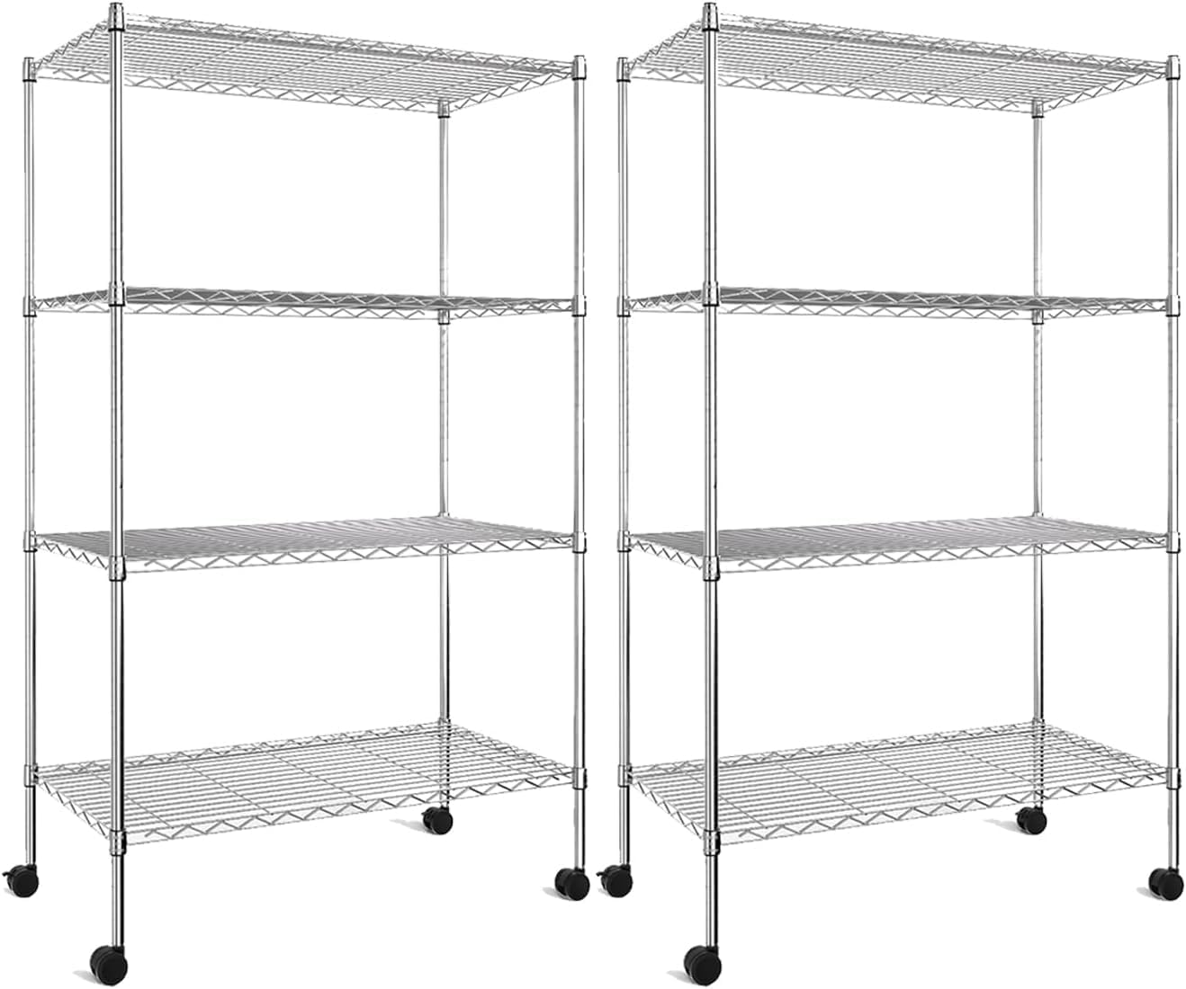 YSSOA Heavy Duty 3-Tier Storage Shelves 750Lb Capacity, 24.02" D x 13.78" W x 21.97" H Shelving Unit for Pantry, Garage, Laundry and Kitchen, Chrome