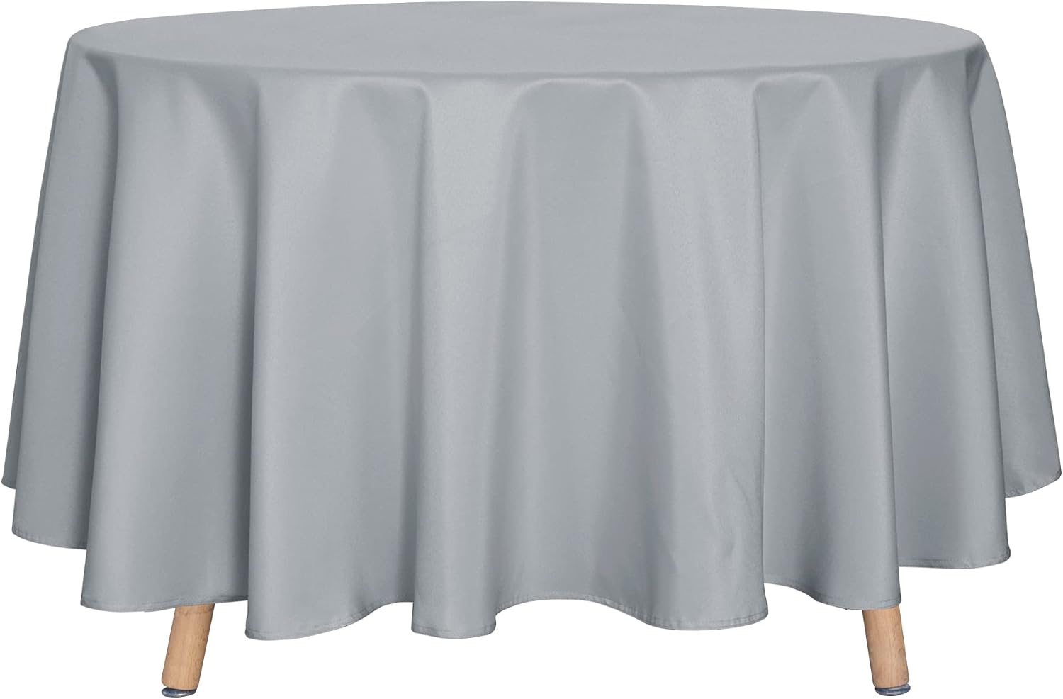sancua 6 Pack Round Tablecloth 120 Inch White, Stain and Wrinkle Resistant Table Cloth - Washable Polyester Table Cover for Dining Tables