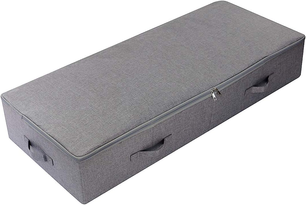 iwill CREATE PRO 39.4" Folding Under Bed Storage Organizer Baskets for Closet, Bedding, Beige, Pack of 2, 39.4"X16.9"X7"