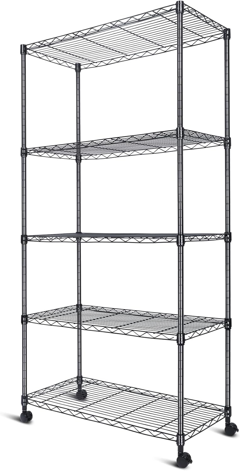 Whitmor 3-Wire Shelving Unit, Metal Storage Shelves, Easy Assembly Home Organizer for Pantry, Kitchen, Garage, Plant