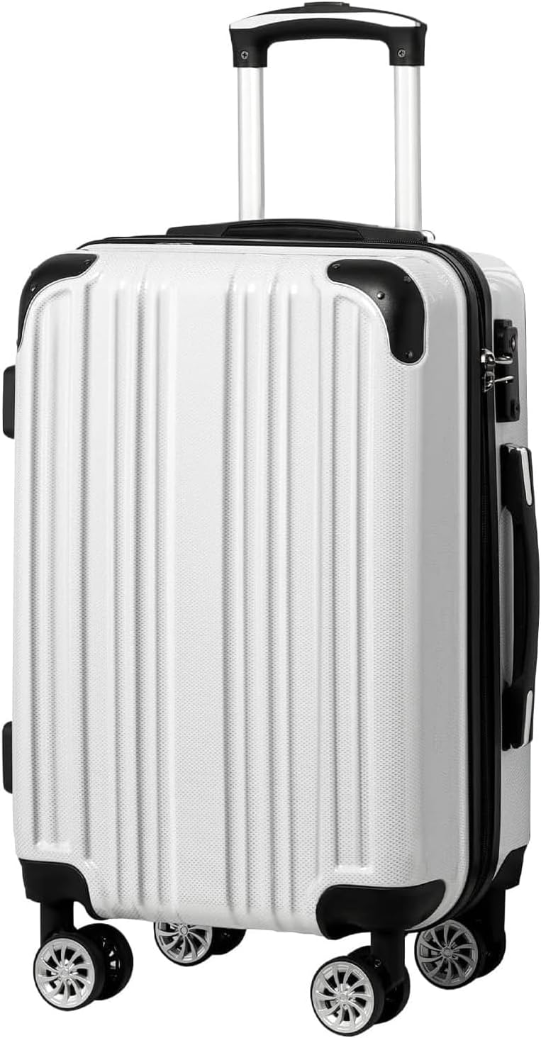 Coolife Luggage, Suitcase with Durable and Lightweight, Large Checked Luggage with PC+ABS Hardshell Expandable, Dual Spinner Wheels, TSA Lock