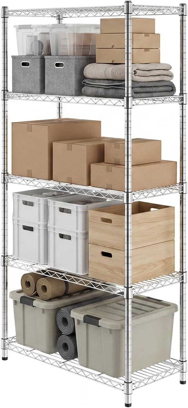 SafeRacks NSF 4-Tier Heavy Duty Steel Wire Rack with Wheels (24"x60"x72")
