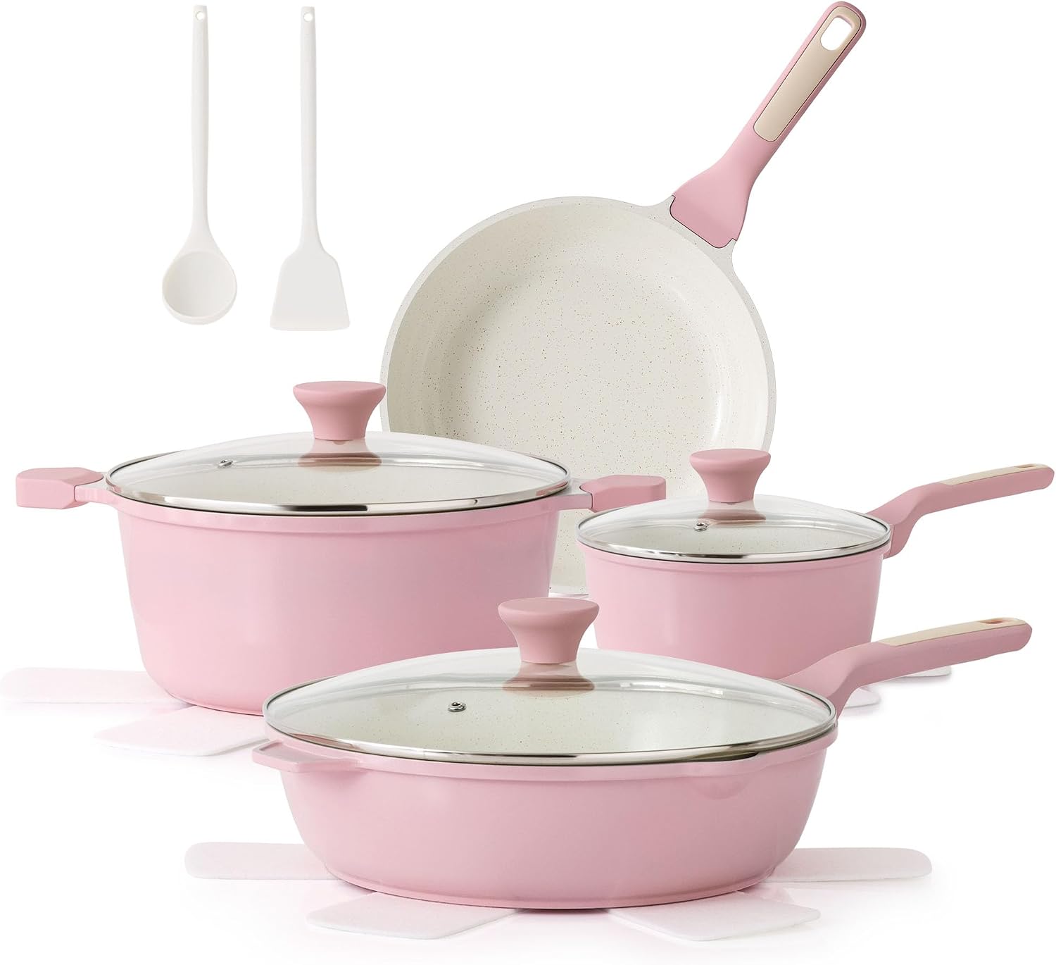 SENSARTE Nonstick Ceramic Cookware Set, 13-Piece Non-toxic Pots and Pans Set, Healthy Kitchen Cooking Set with Stay-Cool Handles