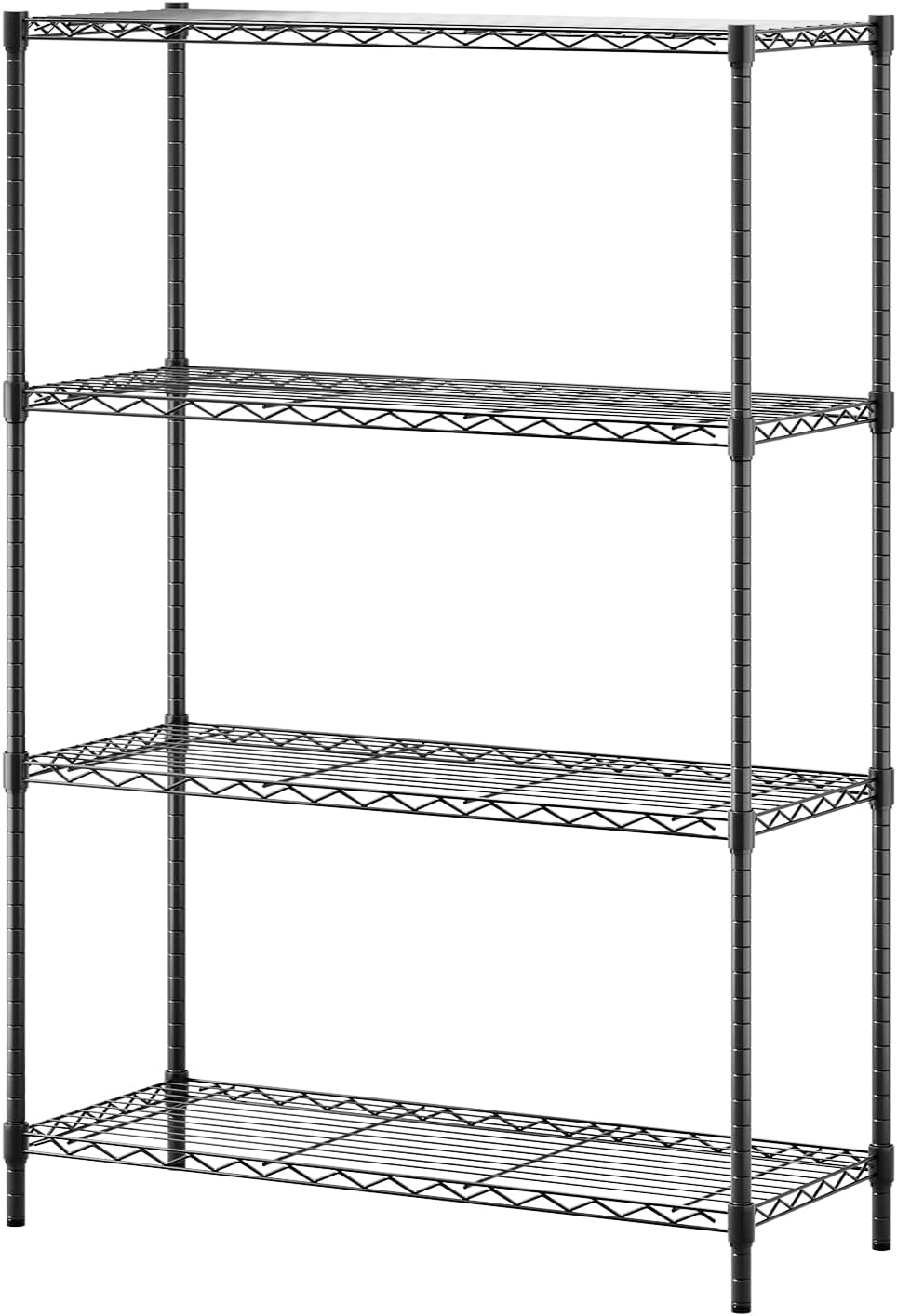 BestOffice, 4-Tier Wire Storage Shelves, 36x14x54, Black, with Adjustable Racks, Heavy-Duty Metal Shelf, Holds Up to 1000 lbs, No-Tool Assembly