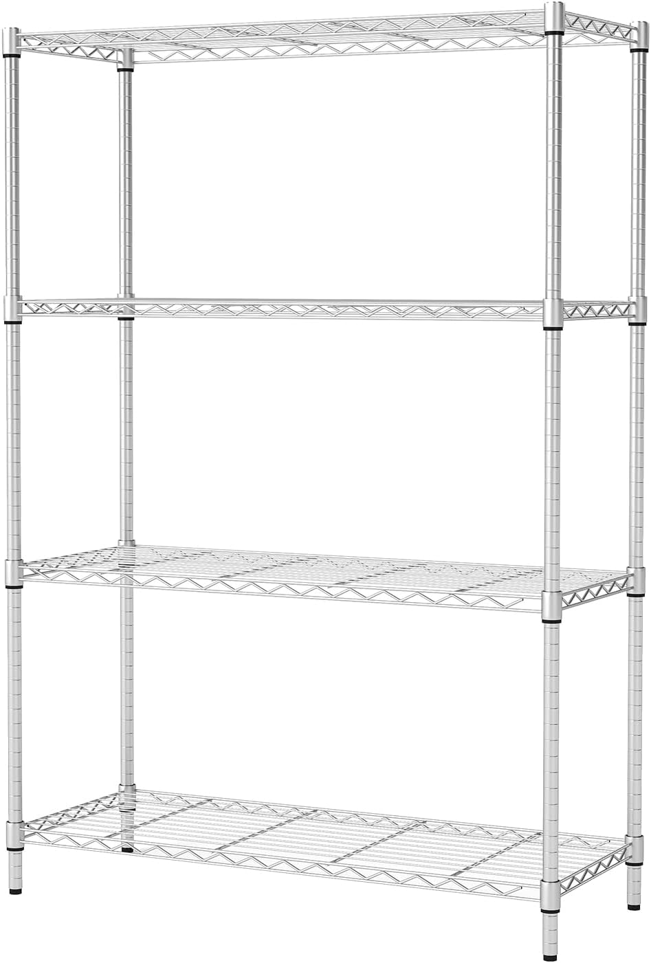 BestOffice, 4-Tier Wire Storage Shelves, 36x14x54, Black, with Adjustable Racks, Heavy-Duty Metal Shelf, Holds Up to 1000 lbs, No-Tool Assembly