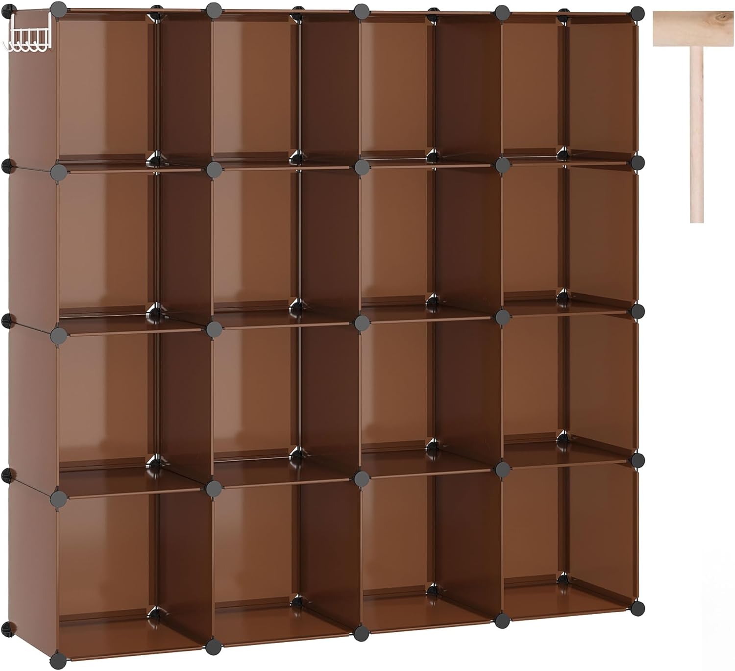 C&AHOME Cube Storage Organizer, 16-Cube Shelves Units, Plastic Storage Cubes, DIY Closet Organizer, Modular Closet Storage Shelves for Home, Bedroom