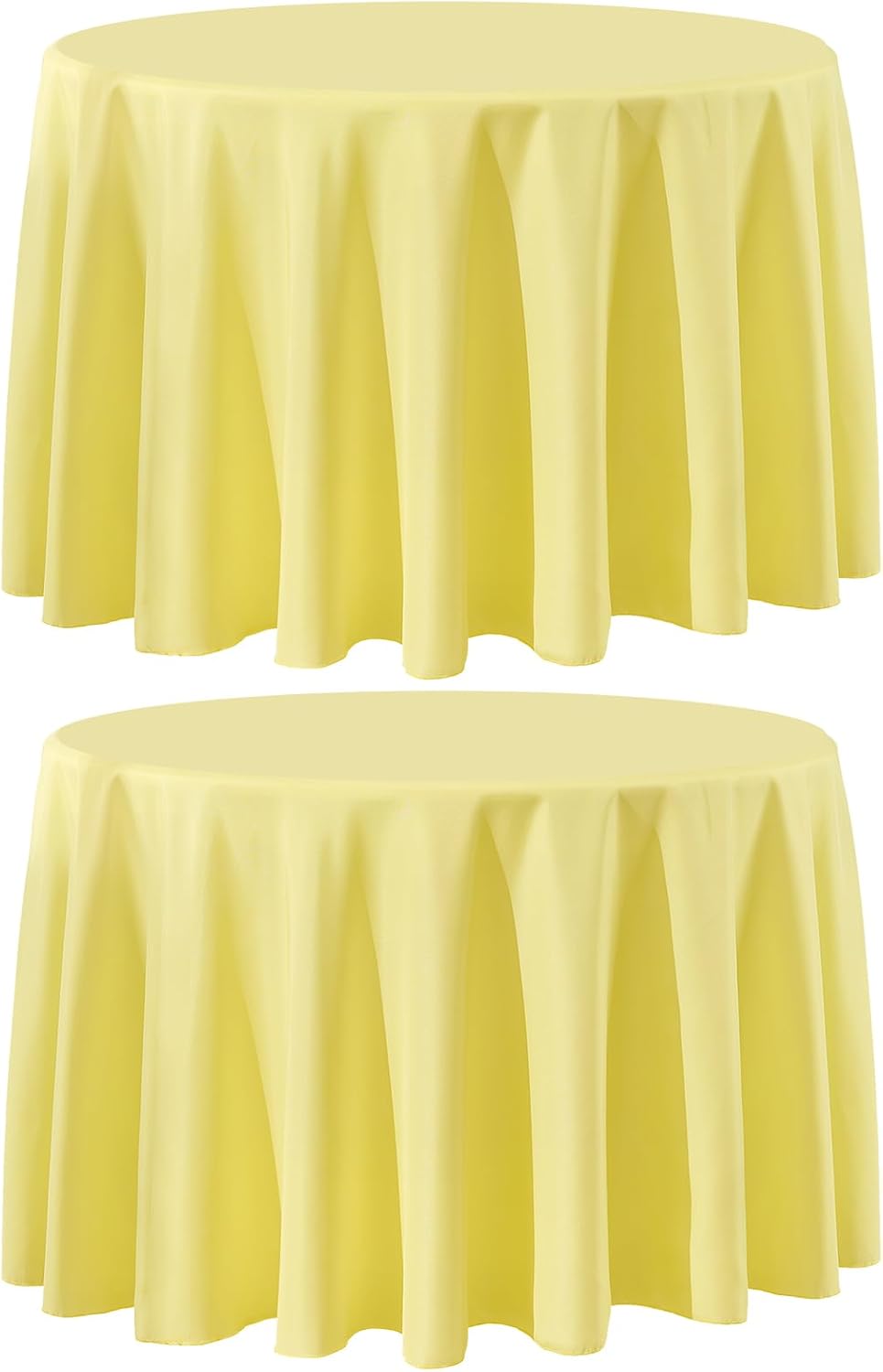 Aocoz Round Tablecloth 120 Inch 6 Pack White Tablecloths Washable Decorative Linen Polyester Table Clothes Cover for Dining Table Banquets Buffet
