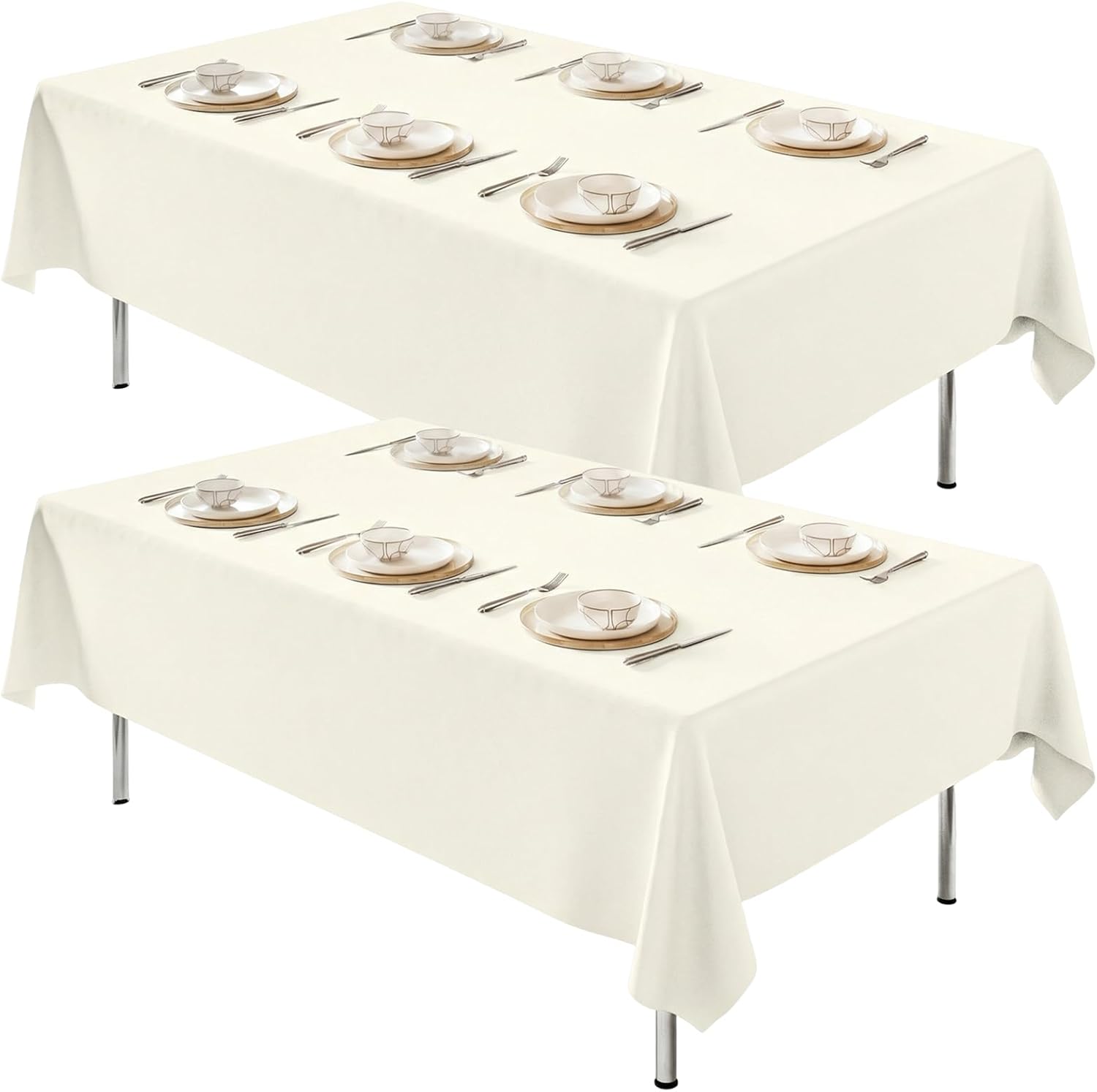 Fixwal 120 Inch Black Round Tablecloth, 6 Pack Round Table Cloth Polyester Fabric Washable Table Covers for New Year Decorations, Party, Banquet