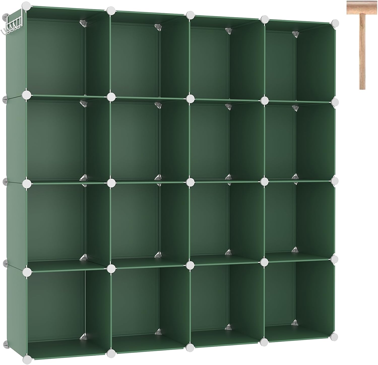 C&AHOME Cube Storage Organizer, 16-Cube Shelves Units, Plastic Storage Cubes, DIY Closet Organizer, Modular Closet Storage Shelves for Home, Bedroom