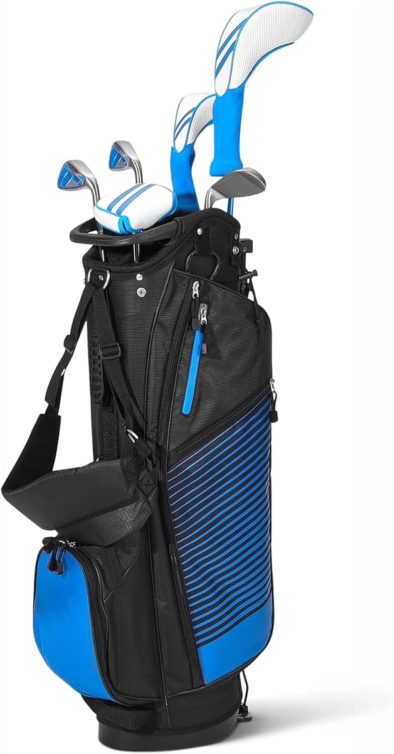 Amazon Basics Golf Club Set, 6 - Piece with Stand Bag, Oversized Clubface, Low Center of Gravity