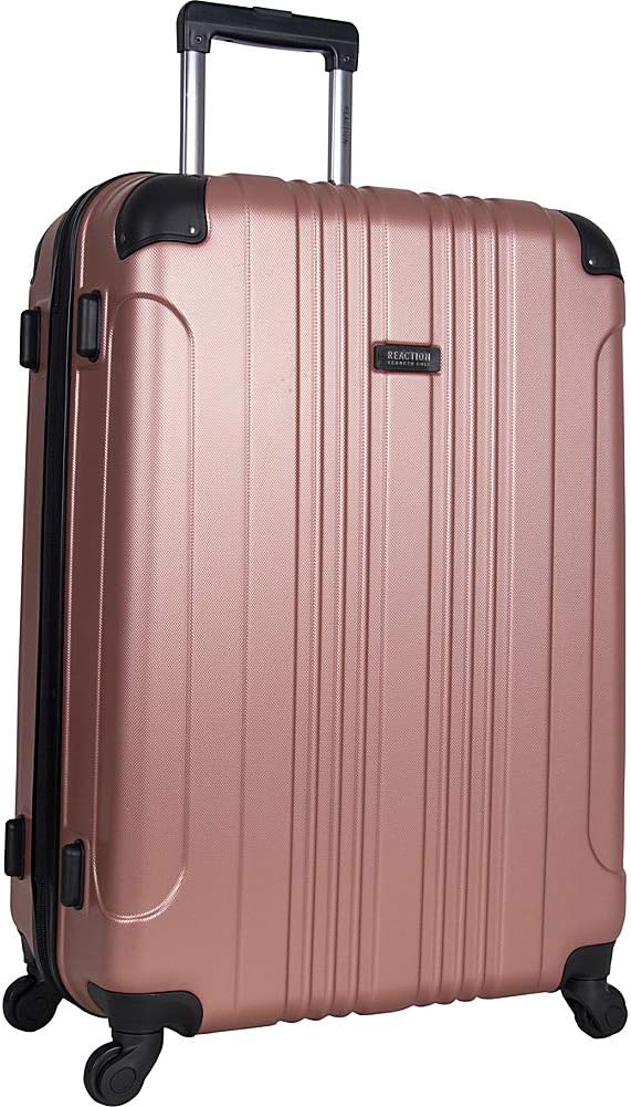 Kenneth Cole REACTION Out of Bounds Lightweight Hardshell 4-Wheel Spinner Luggage, Charcoal, 24-Inch Checked