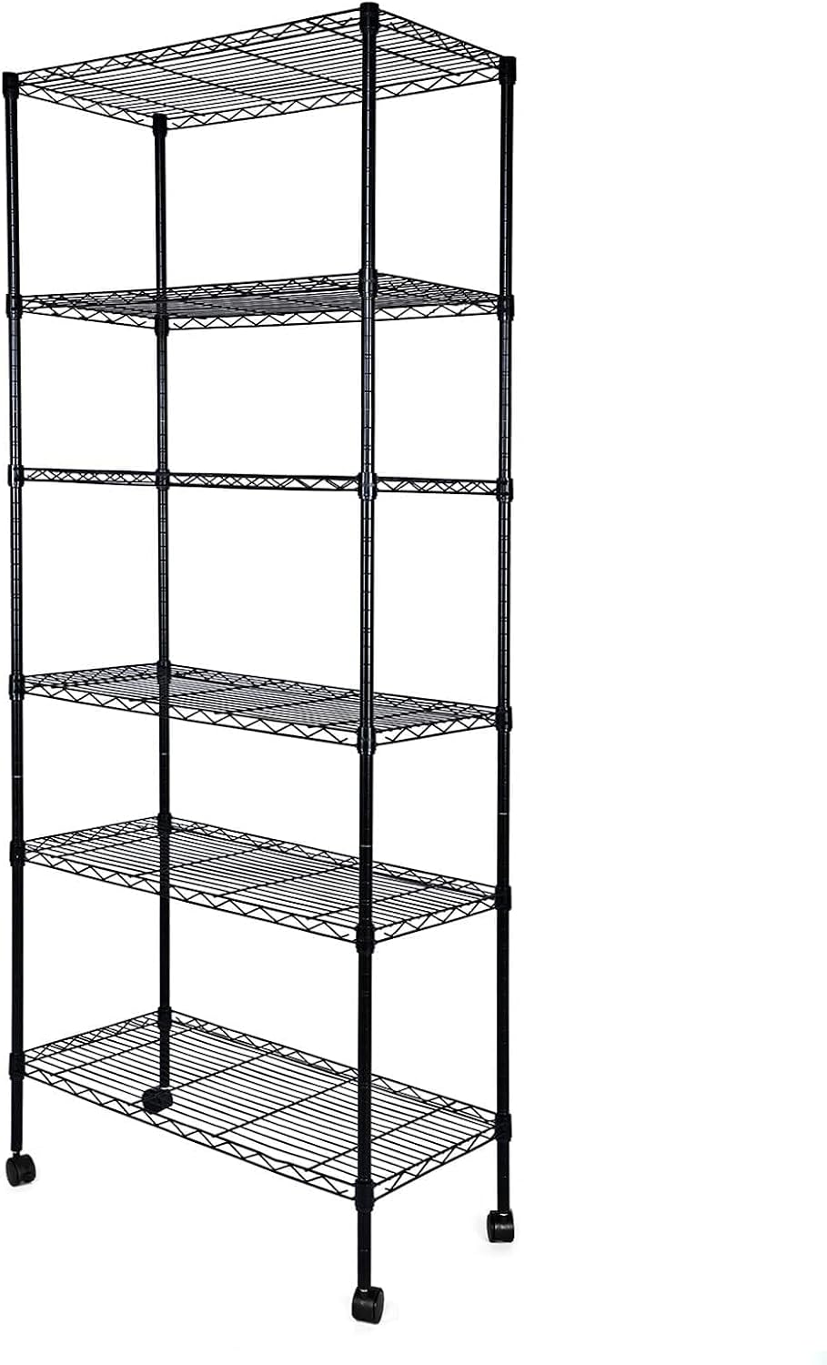 Simple Deluxe Heavy Duty 3-Shelf Shelving Unit with Wheels, Adjustable Steel Wire Shelving